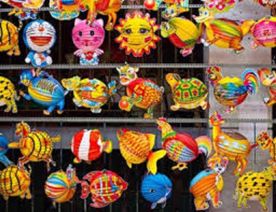 Combo 100 Lồng đèn giấy xếp, lồng đèn trang trí