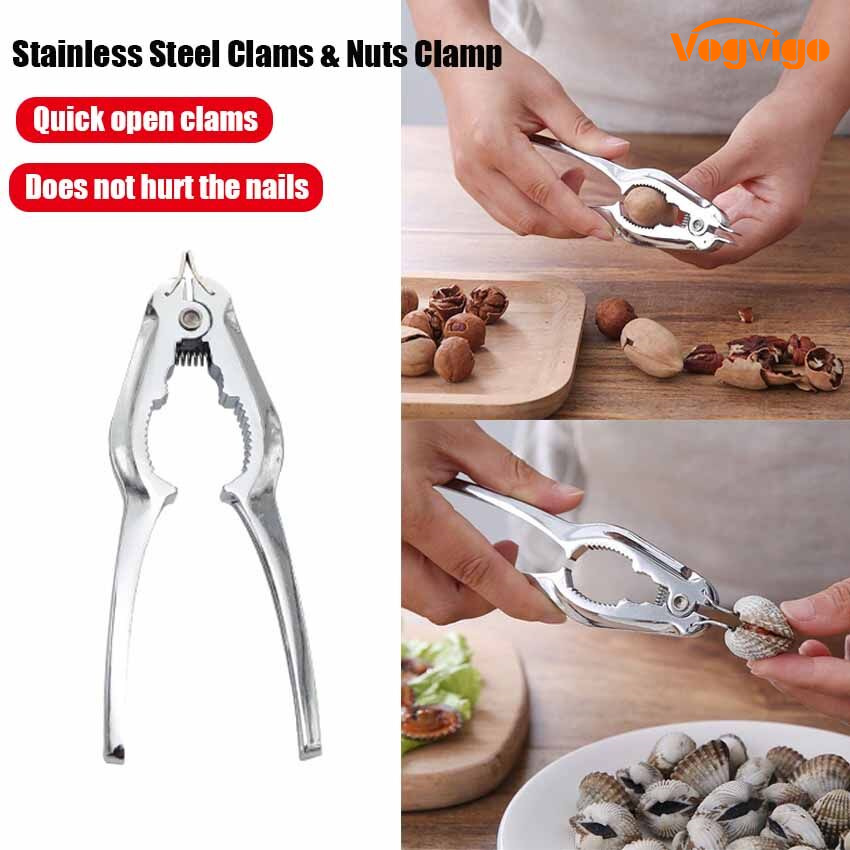 Stainless Steel Nut Clamp Pliers Shell Fish Crab Shell Clamp Seafood Kitchen Tools Crab Clamp Oyster Scallop Cutter