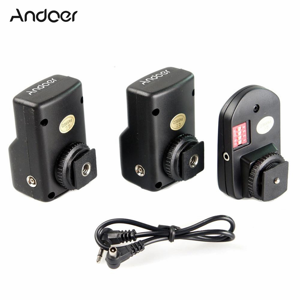 Andoer Universal 16 Channels Radio Wireless Remote Speedlite Flash Trigger 1 Transmitter & 2 Receivers