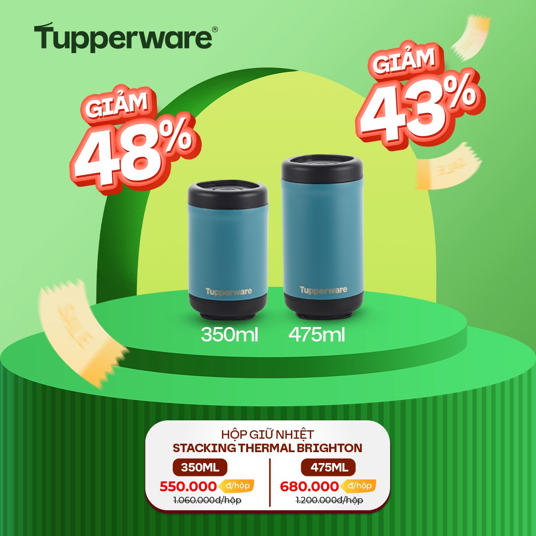 Hộp giữ nhiệt Tupperware Stacking Thermal - Màu mới