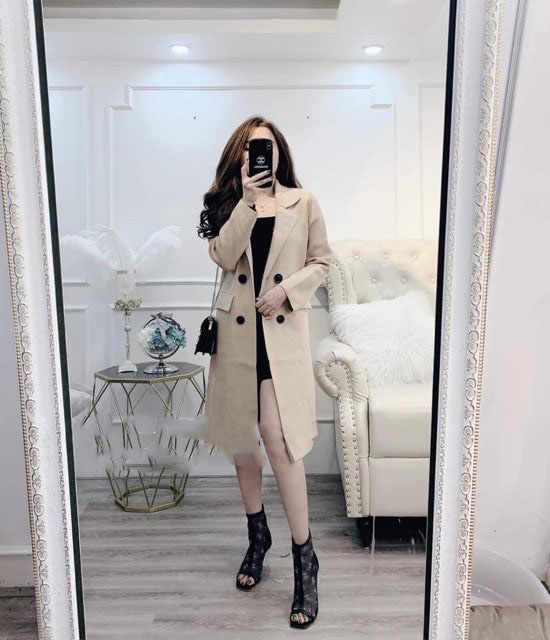 Áo dạ nữ dáng dài hottrend, áo dạ nữ, áo dạ ép