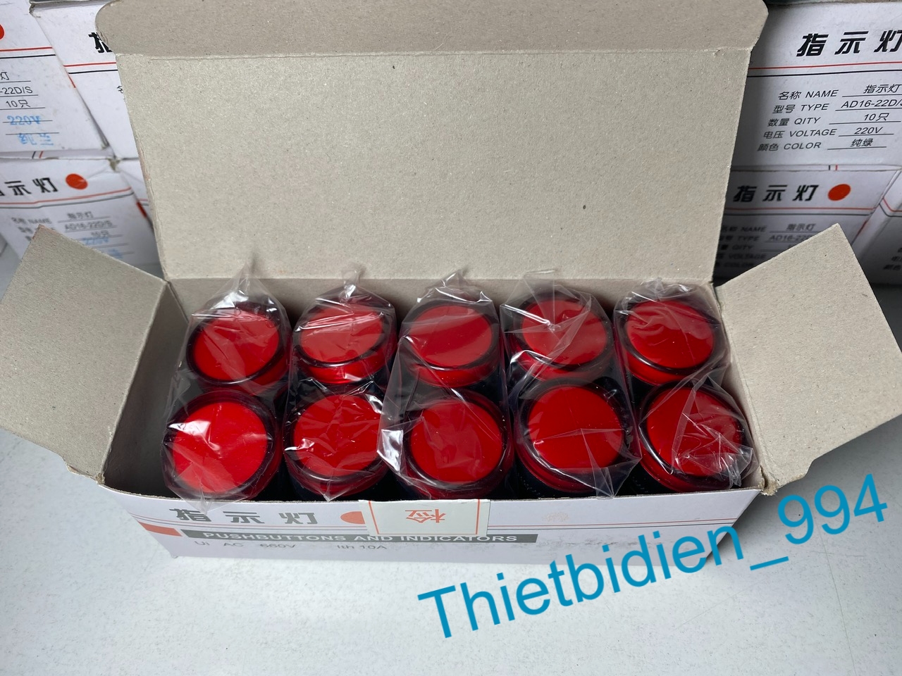 Led Phase Indicator Light Ad16-22Ds, 22mm, 220Vac Voltage