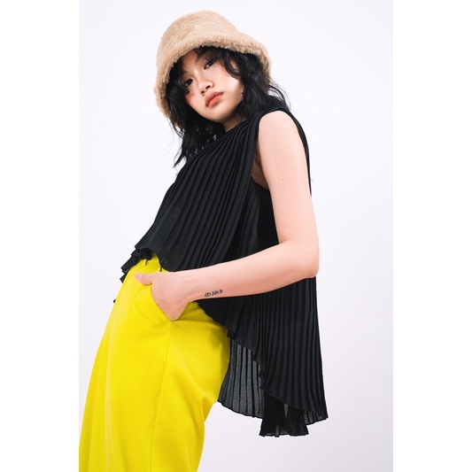 Double Moonshot - Áo dập ly kiểu mullet màu đen