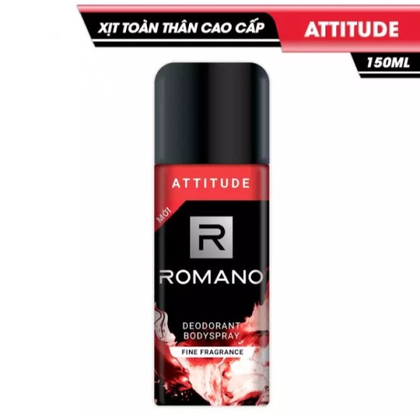 [ tăng 30% dung tích]  Xịt toàn thân Romano ngăn mồ hôi và mùi cơ thể 150ml/chai Attitude