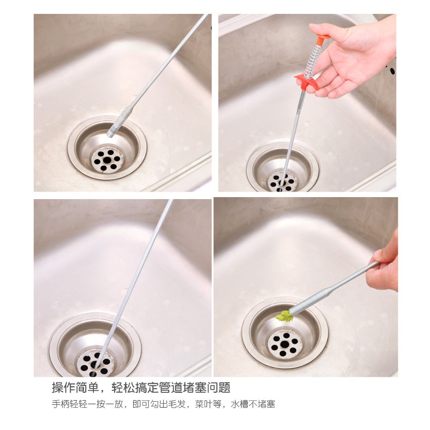 Lò Xo Thông Tắc Cống Có Móc Kẹp