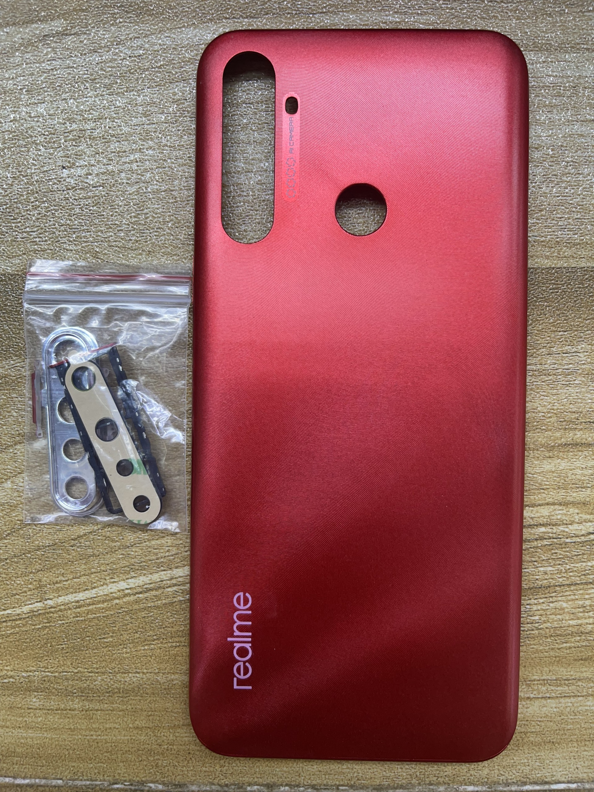 lưng vỏ kèm kính camera điện thoại realme 5i