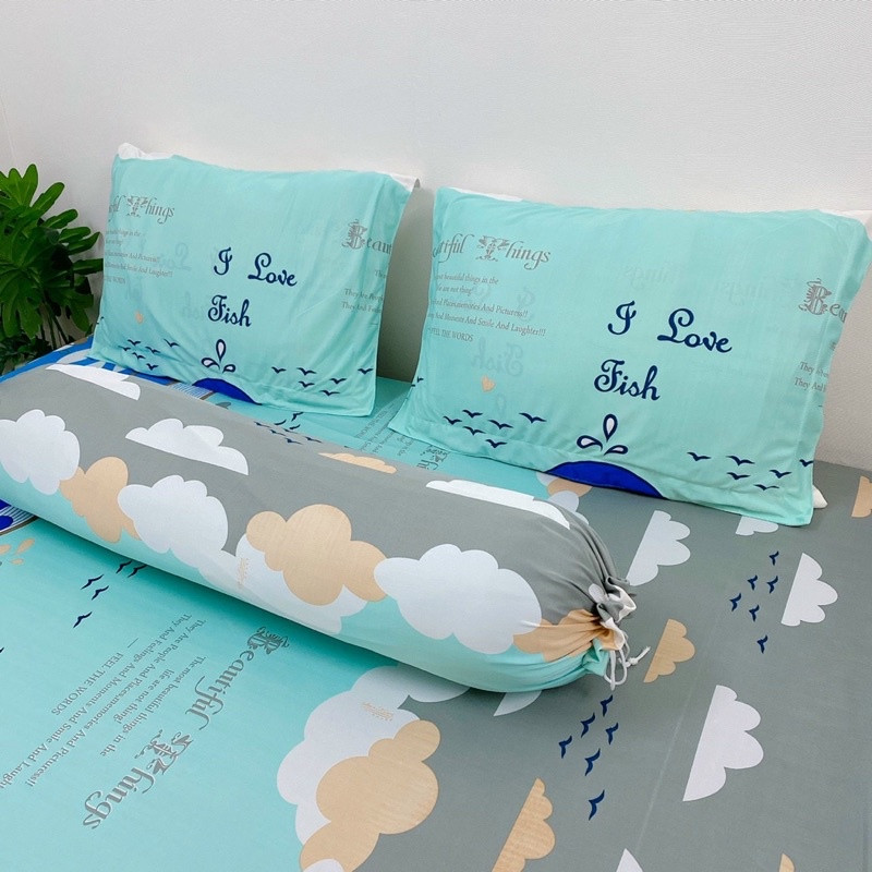 [HCM]Bộ Drap Thun Hàn Quốc CAO CẤP mát lạnh { 4 món }