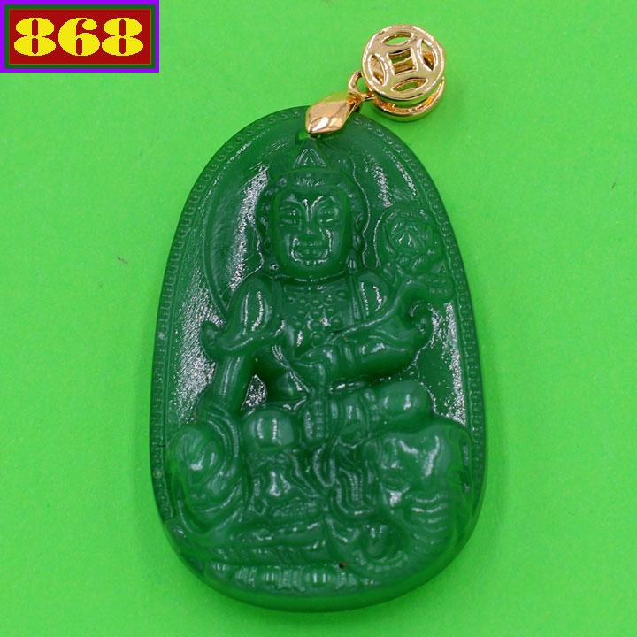 Mặt Phật Bồ tát Phổ hiền thạch anh xanh 5 cm MTXN2 - bổ trợ cho người tuổi Thìn Tỵ