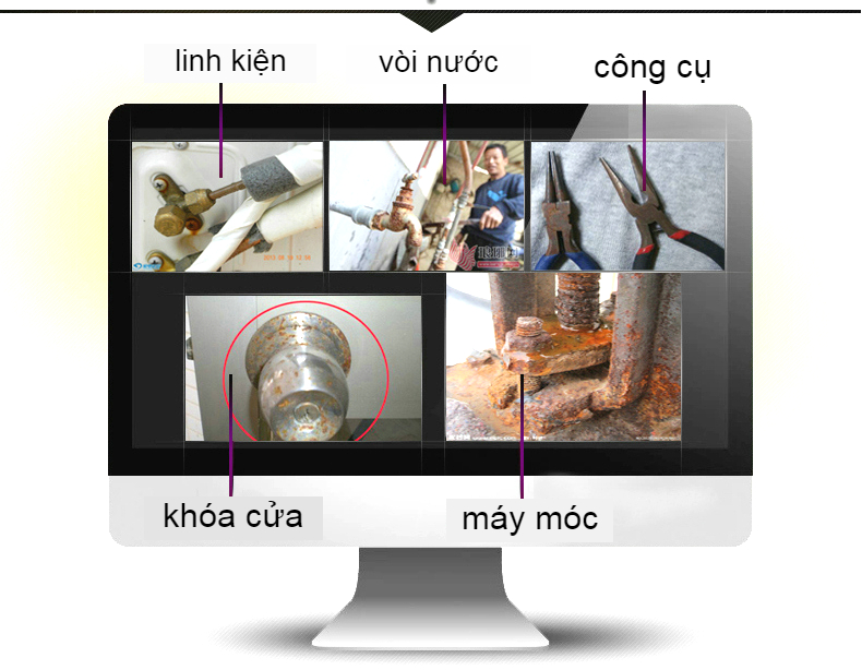 Bình xịt tẩy rửa rỉ sét trên kim loại 450ml Haoshun (ngẫu nhiên)