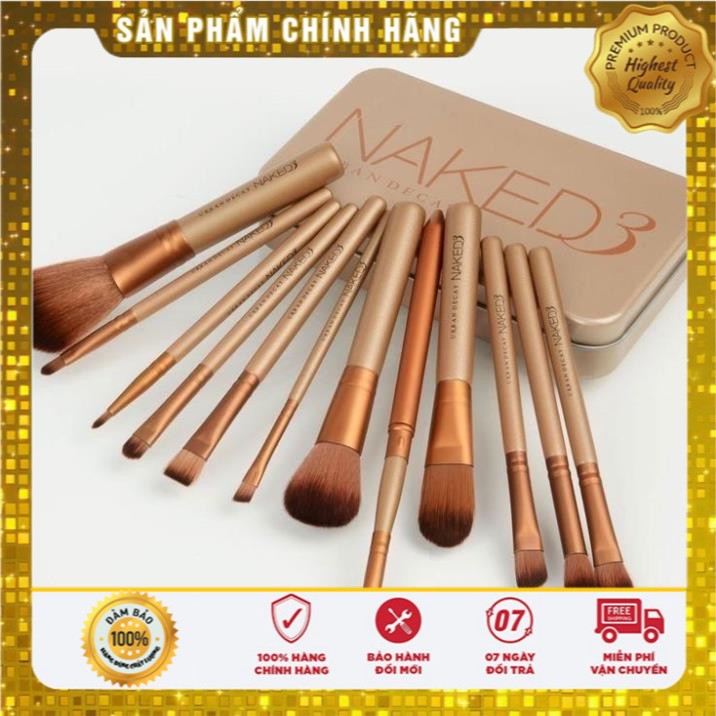 [ HÀNG TỐT ] Bộ Cọ Trang Điểm NAKE 12 Cây Lông Mịn ( Kèm Hộp thiếc sang trọng ), Bộ 12 cọ trang điểm makeup tán nền phủ phấn đánh mắt khói vẽ mắt và cọ môi mềm mịn