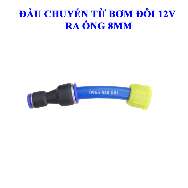 Đầu nối từ bơm đôi ra ống hơi 8mm
