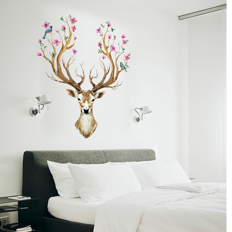 [HCM]Decal dán tường Sừng Nai 3D dán phòng khách DKN077 (97 x 81cm)
