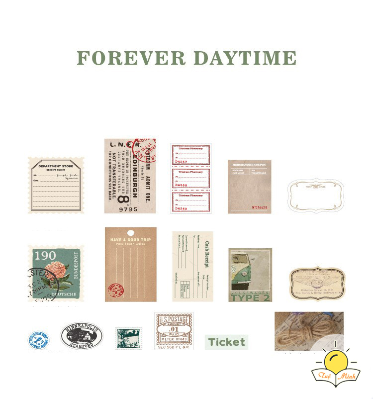 Bộ 30 nhãn tag kèm hoa khô/ dây gai vintage , sticker trang trí bullet journal, sổ tay STI30