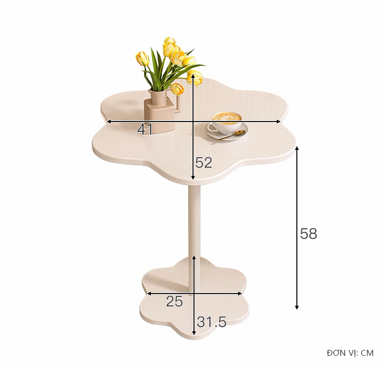 Bàn trà Decor, Bàn cà phê chân sắt hình bông hoa - GM111