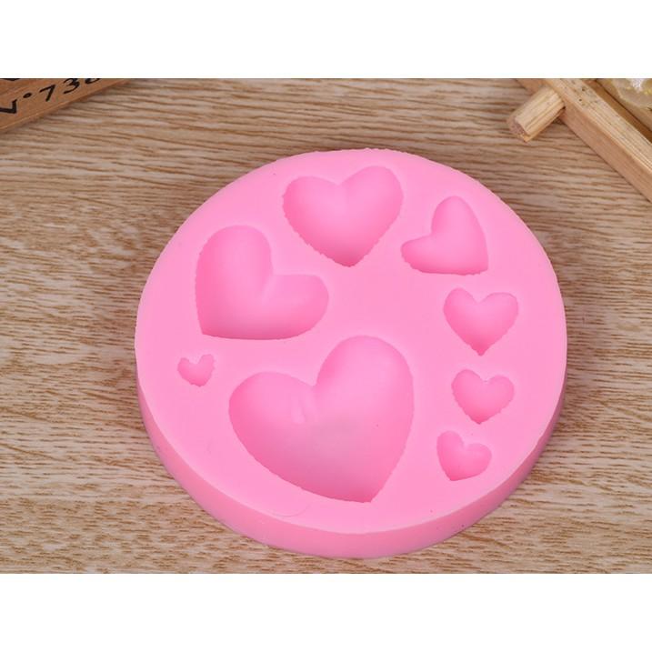 Khuôn silicon 3D 8 hình trái tim