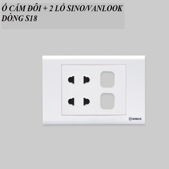 [HCM]Ổ CẮM ĐÔI + 1 LỔ CÔNG TẮC SINO