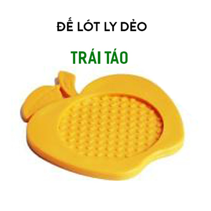 Bộ 10 miếng đế lót ly nhựa trái táo Rico (Vàng)