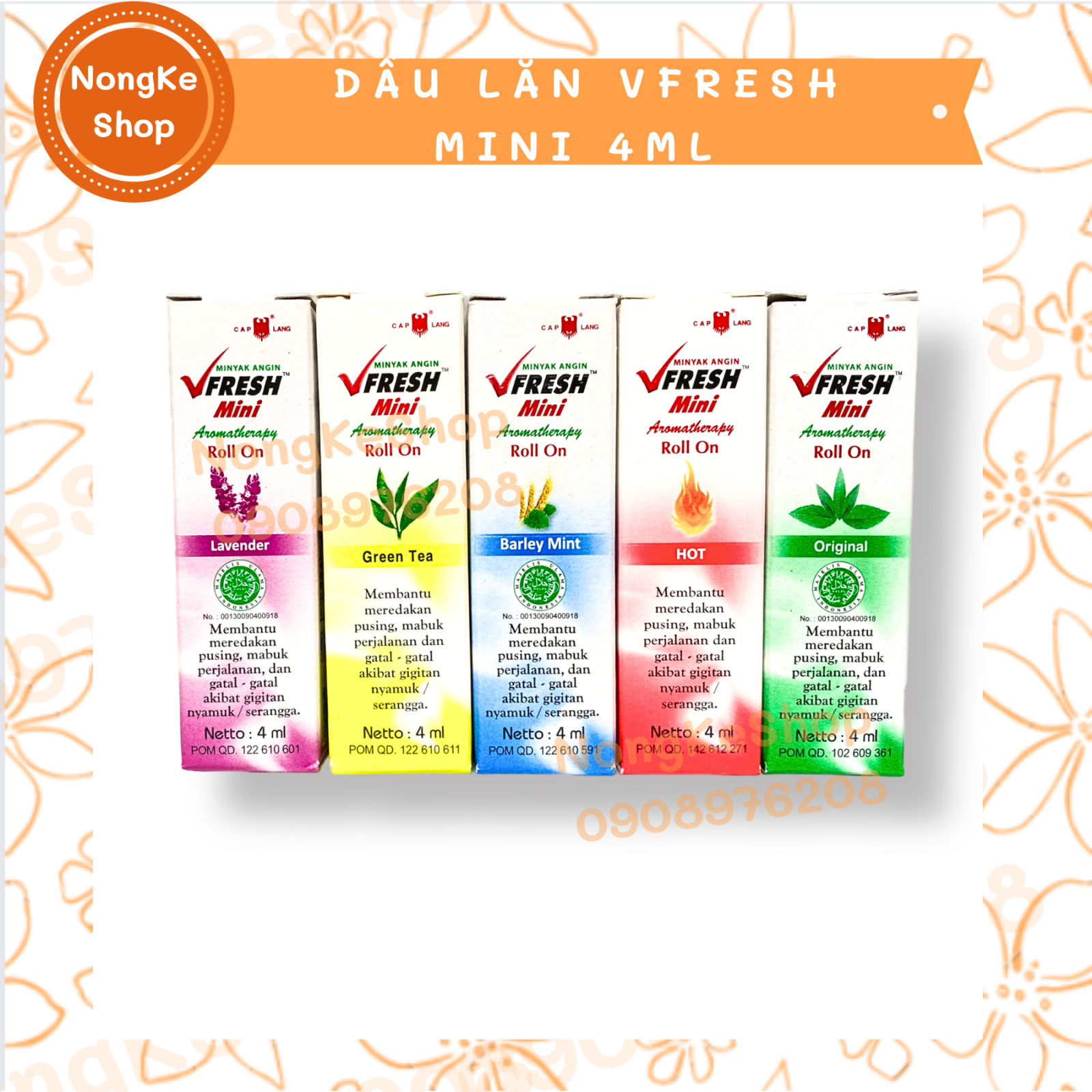 [HCM] Dầu gió lăn Vfresh mini 4ml