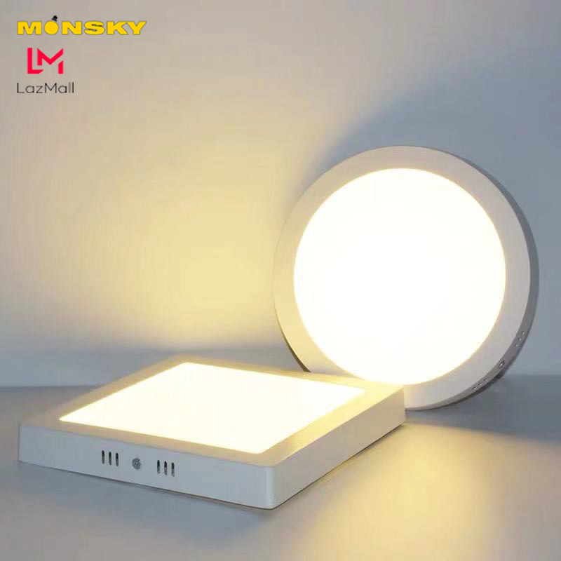 Đèn ốp trần nổi monsky kiwin 12w tròn vuông 2 màu ánh sáng hiện đại