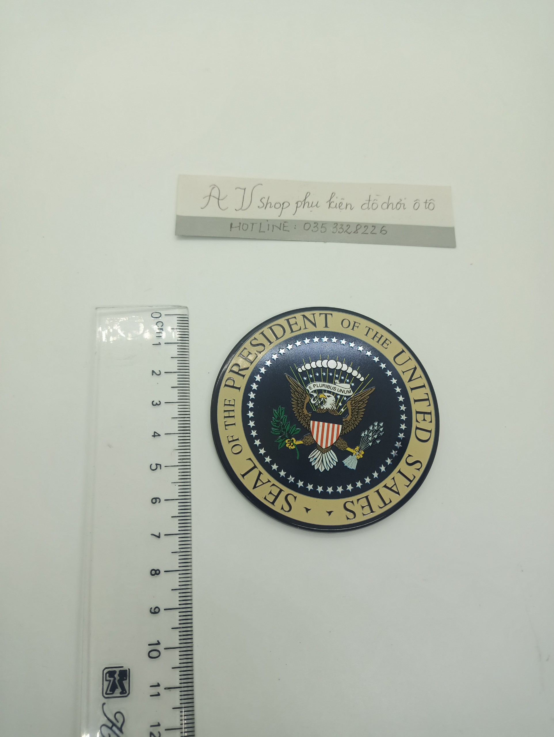 miếng dán 3D trang trí xe logo PRESIDENT