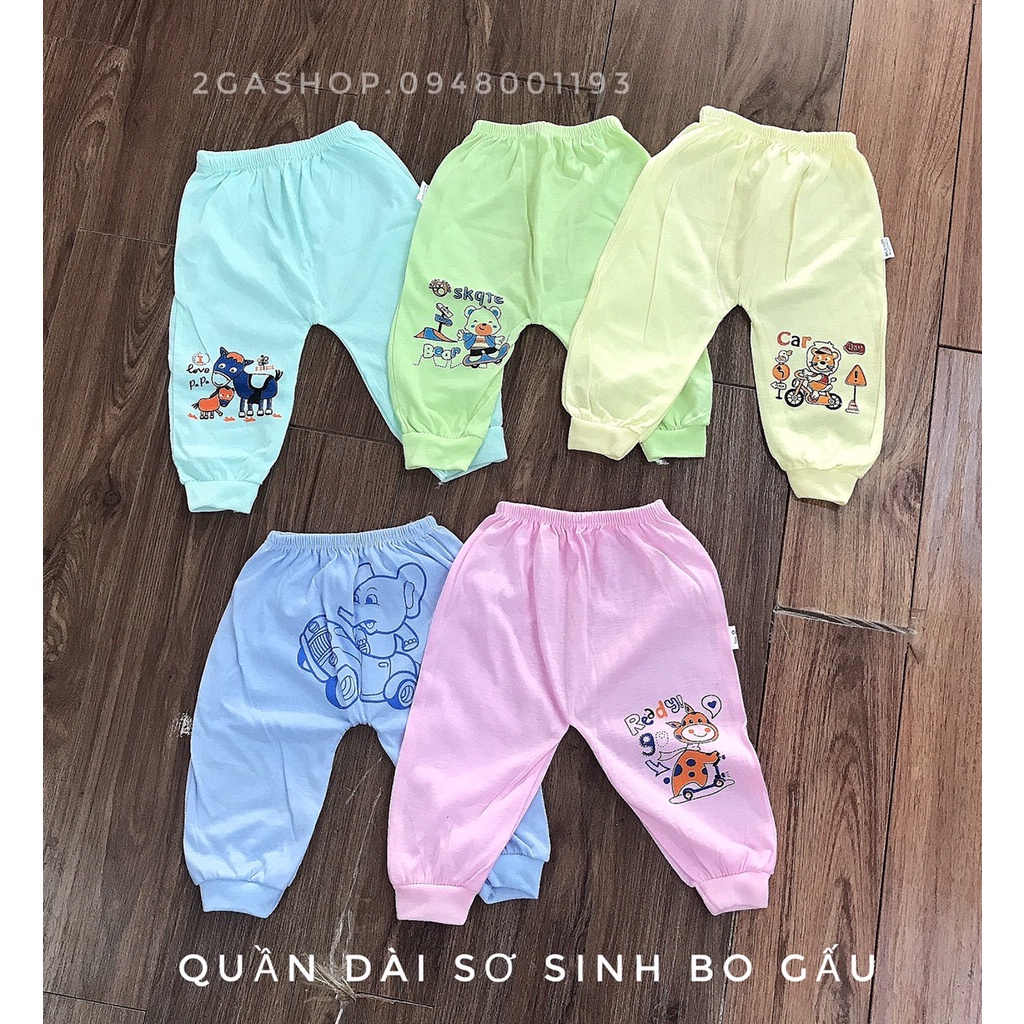[Hoàn Tiền 10%]Quần dài cho bé sơ sinh in mông thú