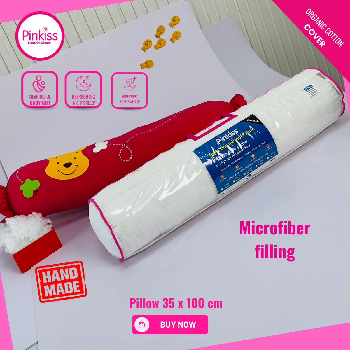 Gối ôm PINKISS kích thước 35x100cm