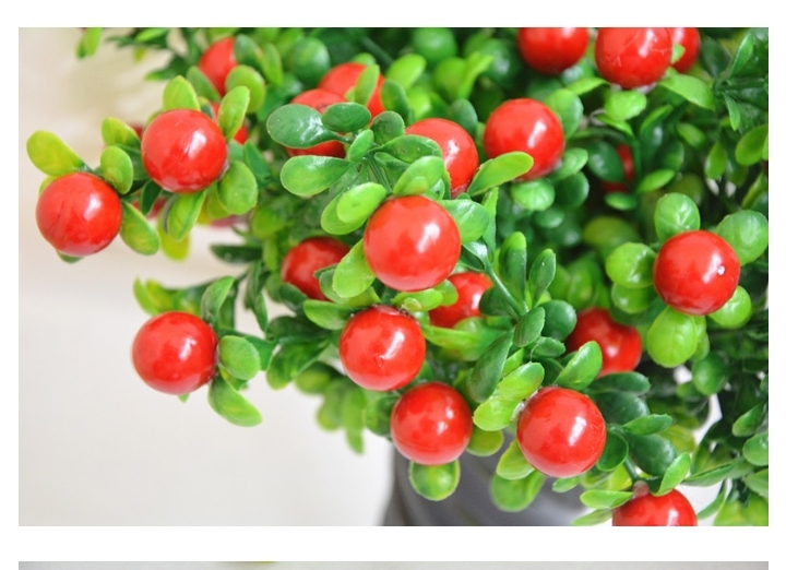 Cây giả/Chùm quả cherry đỏ, vàng