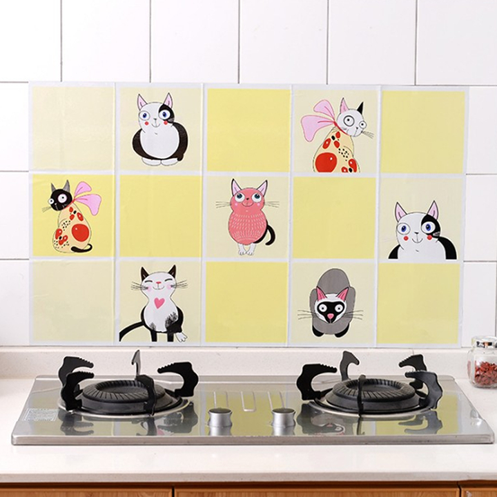 Miếng dán tường, giấy dán bếp cách nhiệt cao cấp (75x45)