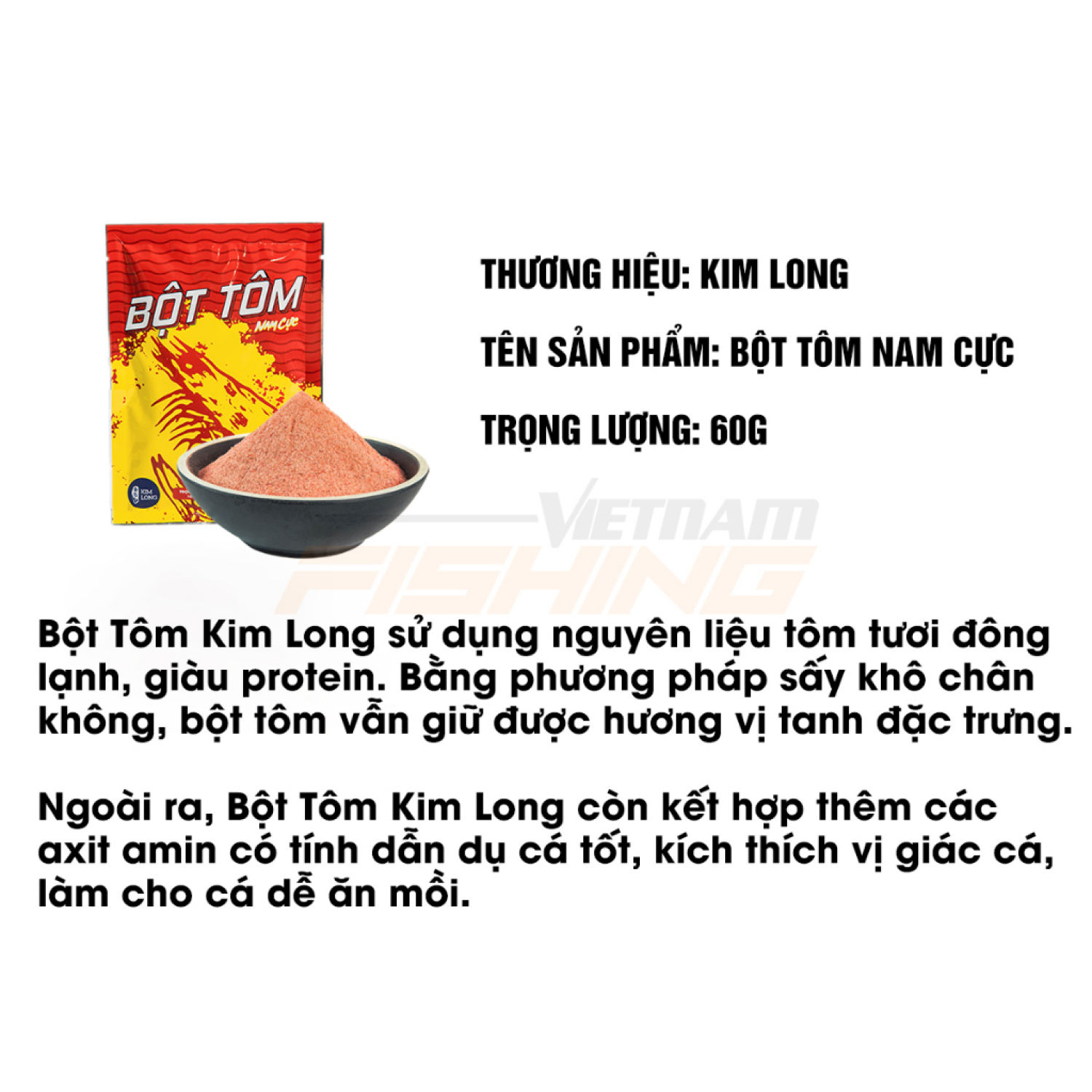 BỘT TÔM NAM CỰC KIM LONG 60g