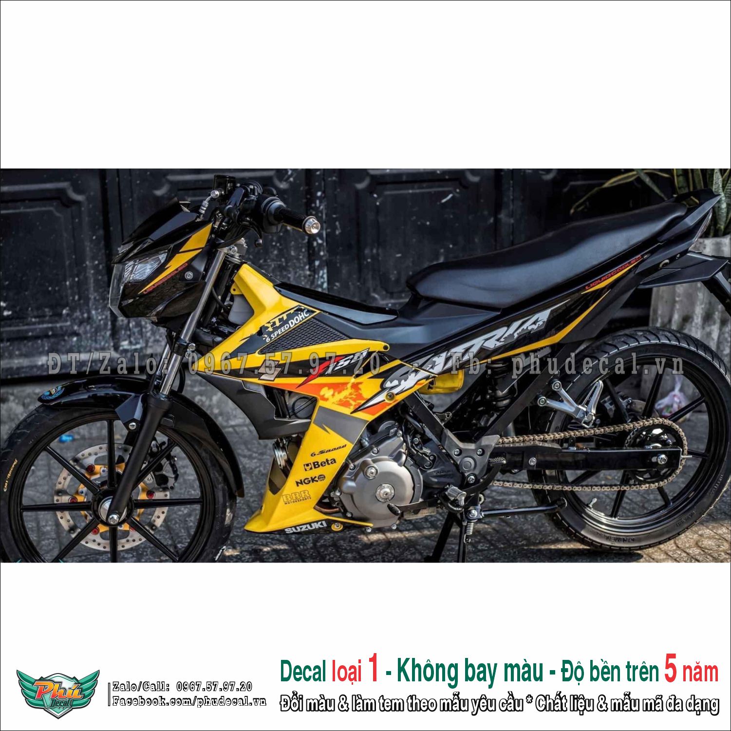 Tem rời Satria vàng đen