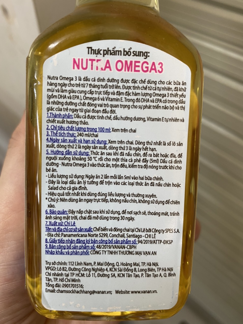 Dầu cá hồi Nutra Omega 3 - 240ml