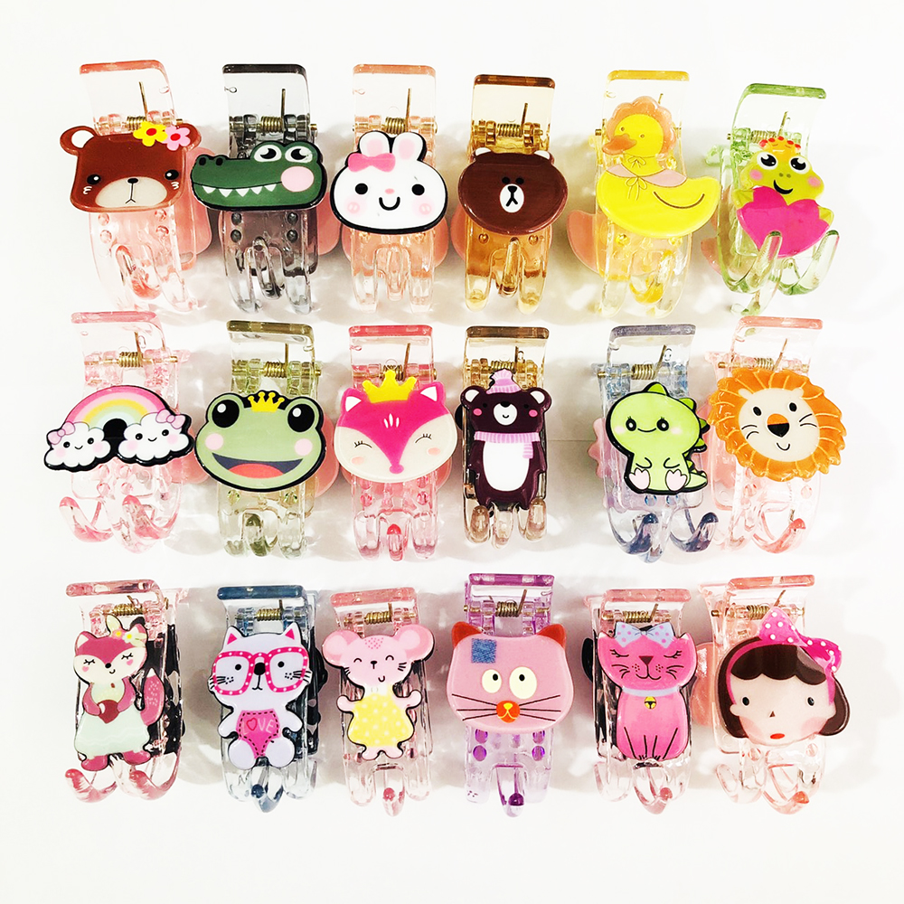 1 Kẹp càng cua (gấp tóc) 3 răng trong suốt hoạt hình Phụ Kiện 68 (ngẫu nhiên)