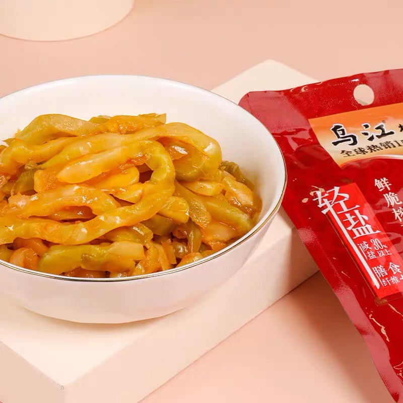 Cải muối dưa muối Trung Quốc zhacai 乌江涪陵榨菜红油榨菜丝