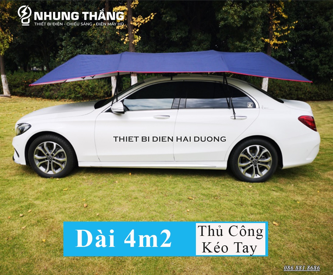 Ô che nắng ô tô - dù che mưa nắng xe hơi cao cấp - dài 4.2m,4.6m - giảm nóng hiệu quả - đóng mở bằng tay-tự động - màu random - bảo hành 1 năm - có video