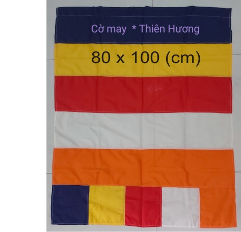 Cờ Phật giáo size 60x80 ( vải kate)