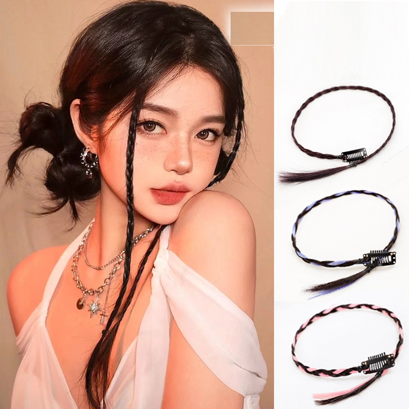 Tóc giả tết thắt bính mini J111 ❤️FREESHIP❤️ tóc tết thắt bính, tóc giả thắt bím