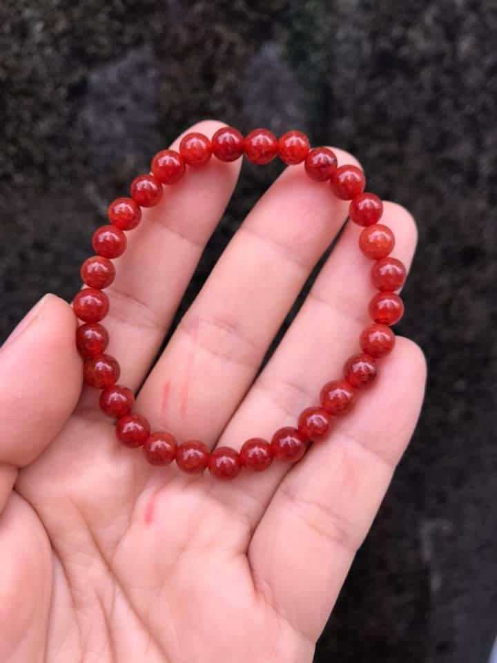 [HCM]VÒNG TAY ĐÁ MÃ NÃO VÂN RỒNG ĐỎ 6LY