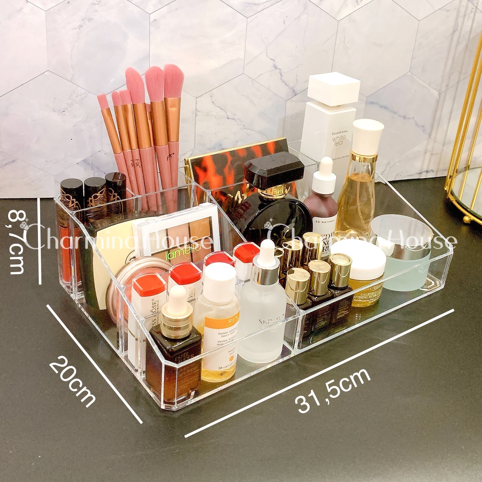 [HÀNG CÓ SẴN] - Khay đựng mỹ phẩm phấn mắt son môi size XL