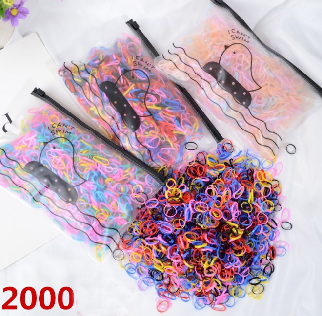 Túi 2000 thun cột tóc, chun buộc tóc nhiều màu siêu dai TÚI ZIP CHO BÉ