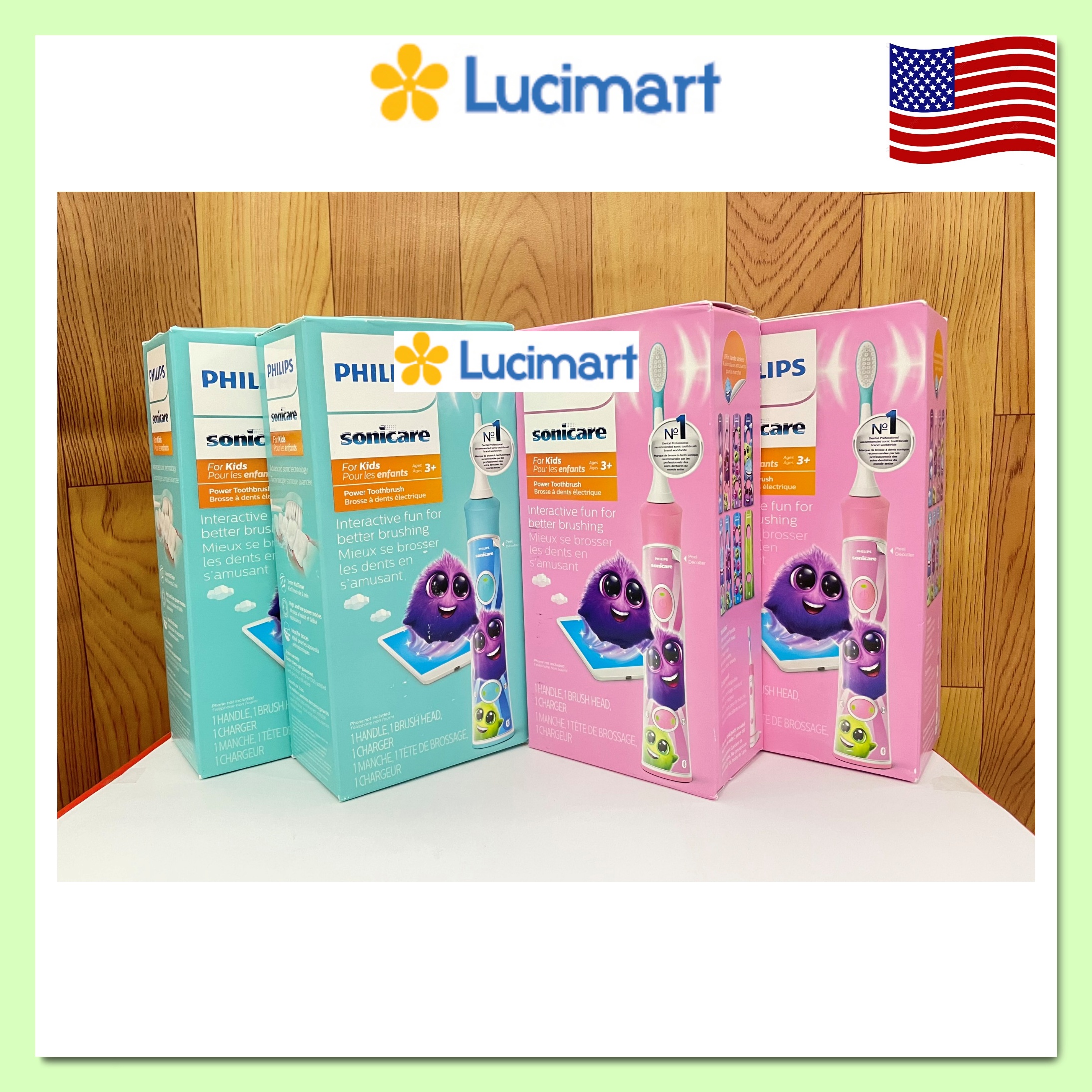 Bàn chải điện trẻ em Phi.lips Sonicare for Kids Rechargeable Electric Toothbrush