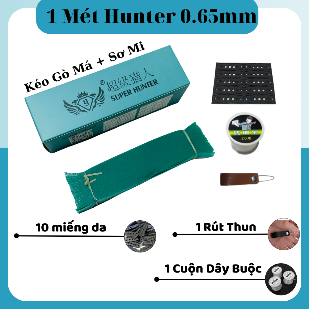 [Cắt Sẵn] 1 Mét Dây Thun Super Hunter (0.55mm và 0.65mm) Màu Xanh (Dây Thun 0.65 và 0.55) Pre sai