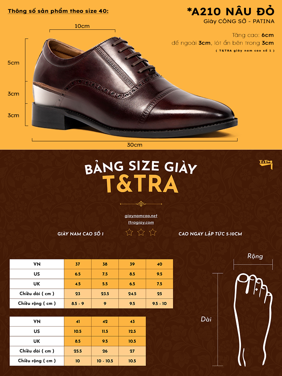 [6] shoes high male T&TRA A210 Brown red