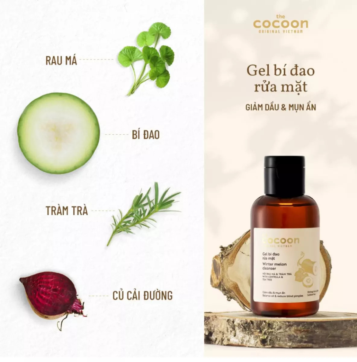 [HCM]CoCoon Sửa rửa mặt Bí Đao Winter Melon Cleanser 140ml