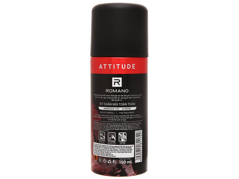 Xịt khử mùi nam Romano Attitude 150ml