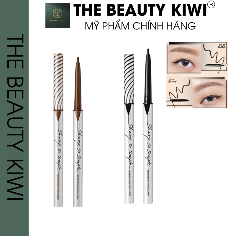 Chì Kẻ Mắt Chống Nước Clio Sharp So Simple Waterproof Pencil Liner 01 02