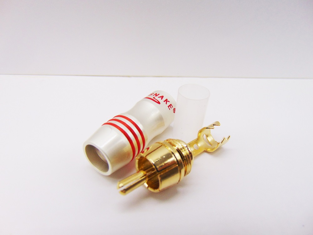 Bộ 04 Jack AV /Jack hoa sen / Jack RCA Gold Snake (trắng)