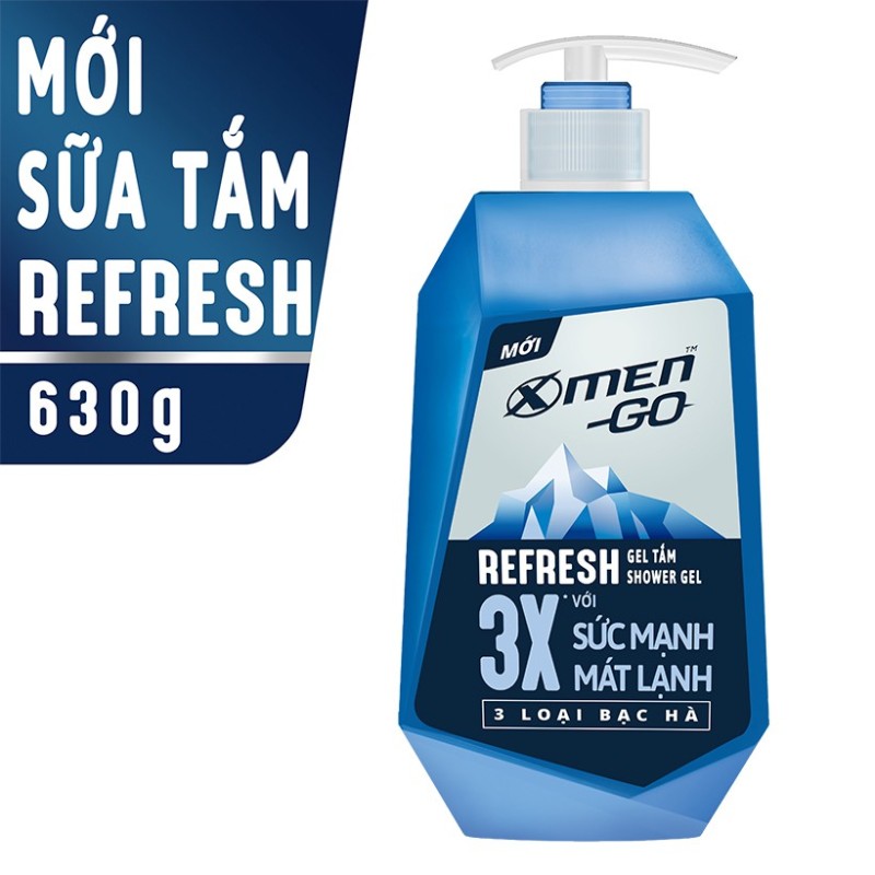 X Men - Sữa tắm X-Men Go REFRESH 3 Loại Bạc Hà 630G - Giá Sỉ