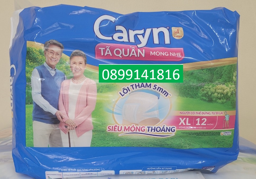 Tã quần Caryn mỏng nhẹ XL12 MẪU MỚI 2021