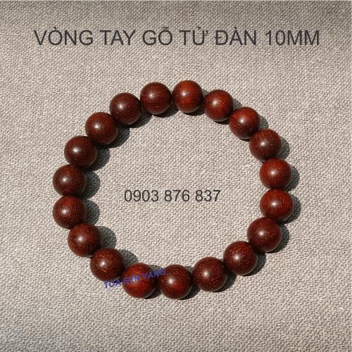 [HCM]Vòng tay phong thủy gỗ tử đàn đỏ 10mm