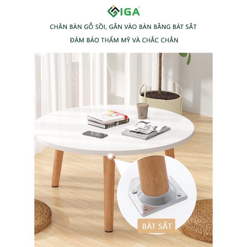 Bàn Trà Ngồi Bệt Tròn Trắng GP74